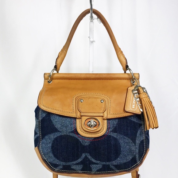 Coach Handbags - RARE Coach Willis Archival Denim & Vachetta Bag